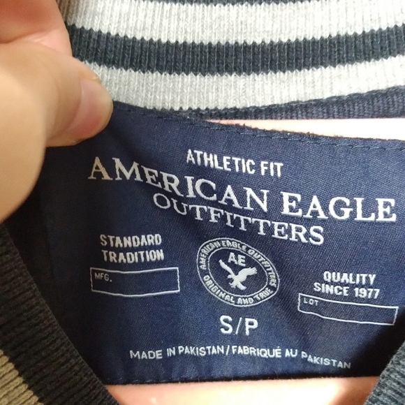 American Eagle Men's Blue and Gray Snap Button Front Athletic Fit Jacket Small - Picture 6 of 10